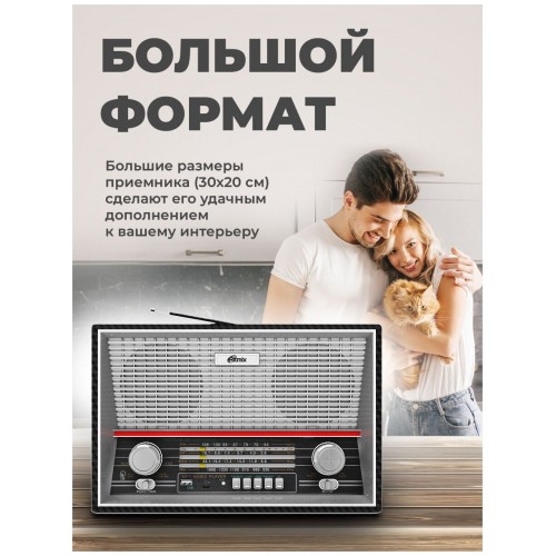 Радиоприемник Ritmix RPR-102 (черный карбон) 4