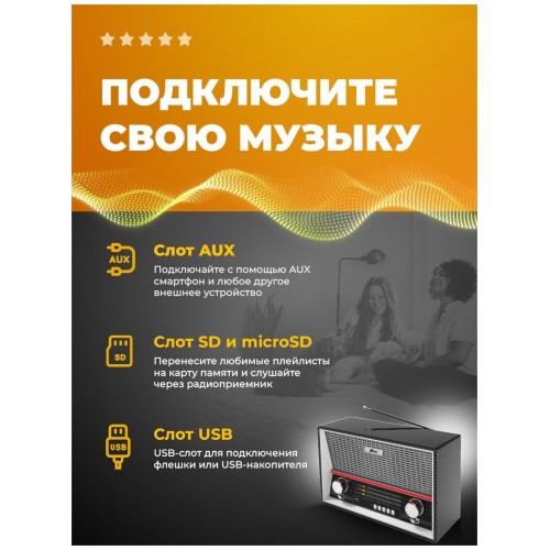 Радиоприемник Ritmix RPR-102 (черный карбон) 7