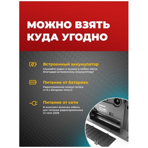 Радиоприемник Ritmix RPR-102 (черный карбон) 8