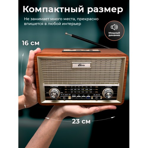 Радиоприемник Ritmix RPR-111 WOOD (коричневый) 2