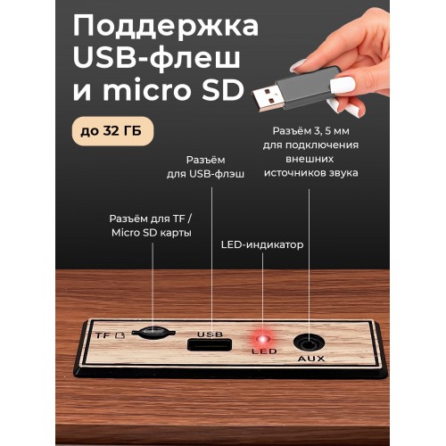 Радиоприемник Ritmix RPR-111 WOOD (коричневый) 7