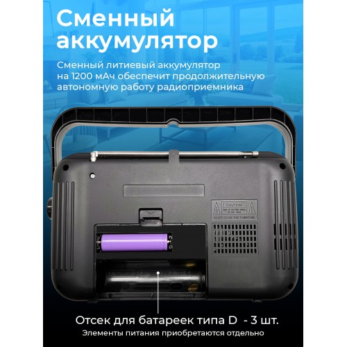 Радиоприемник RITMIX RPR-303 (черный) 6