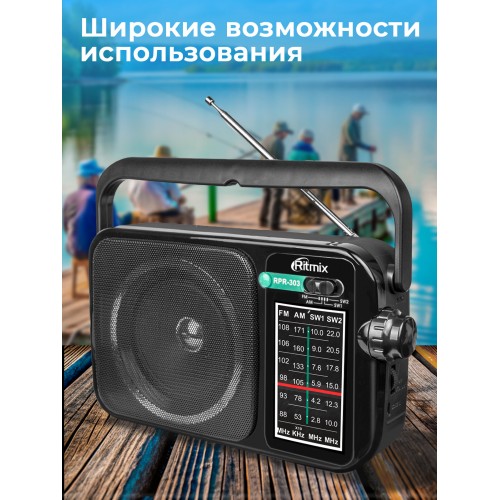 Радиоприемник RITMIX RPR-303 (черный) 7