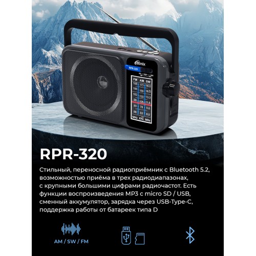 Радиоприемник Ritmix RPR-320 (черный) 1
