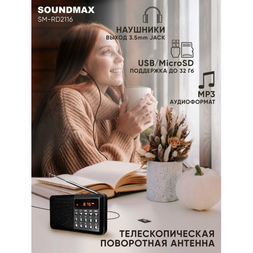 Радиоприемник Soundmax SM-RD2116 (черный) 1