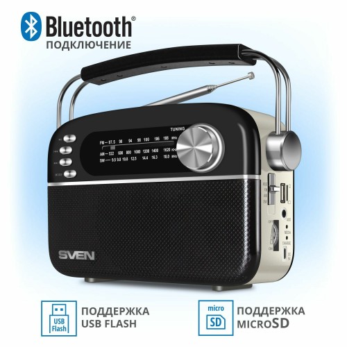 Радиоприемник SVEN SRP-505 (черный/белый) 