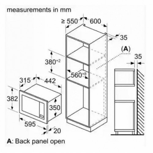 Микроволновая печь встраиваемая BOSCH BEL623MD3 (черный) 6