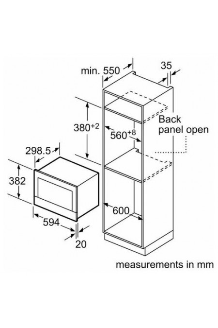 Микроволновая печь встраиваемая BOSCH BEL634GS1M (черный/нержавеющая сталь) 1