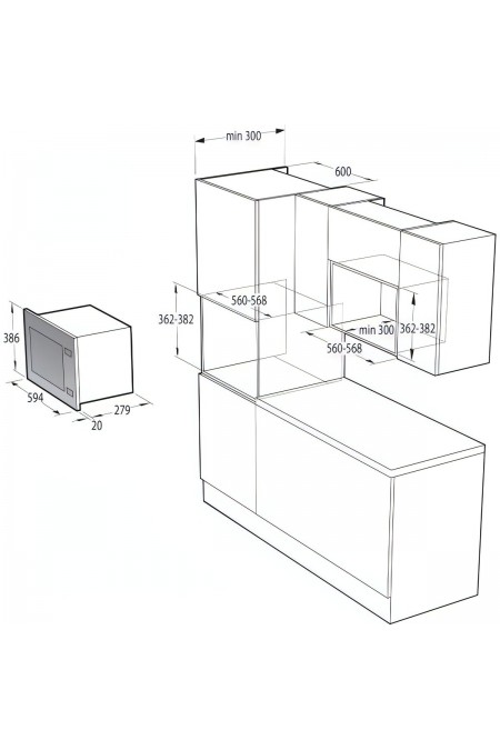 Микроволновая печь встраиваемая Gorenje BM201SG3DBG (черный) 2