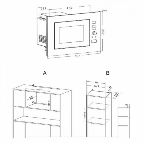 Микроволновая печь встраиваемая Indesit MWI 120 GX (серебристый/черный) 9