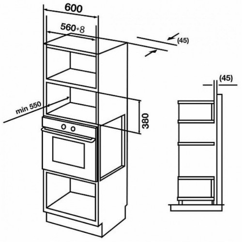 Микроволновая печь встраиваемая Korting KMI 825 XN (серебристый) 9