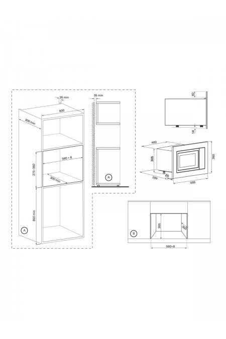 Микроволновая печь встраиваемая KRONA WIRBEL 60 BL (черный) 7