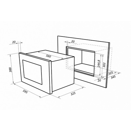Микроволновая печь встраиваемая Maunfeld MBMO.20.1PGB2 (черный) 9