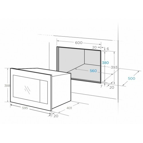 Микроволновая печь встраиваемая Midea AG820BJU-WH (белый) 8