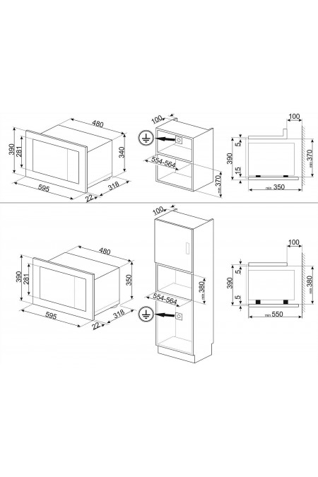 Микроволновая печь встраиваемая Smeg FMI120B3 (черный) 2