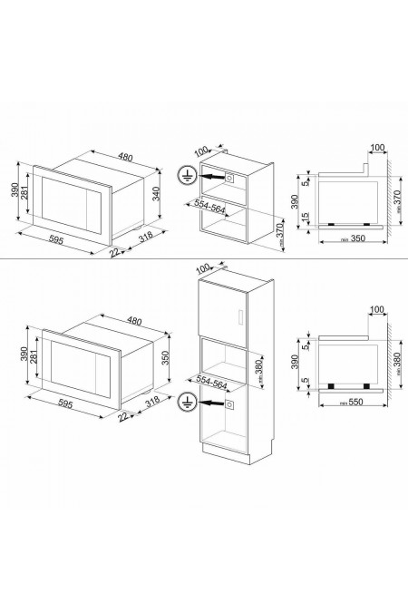 Микроволновая печь встраиваемая Smeg FMI120B3 (черный) 3