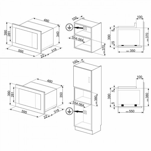 Микроволновая печь встраиваемая Smeg FMI120B3 (черный) 3