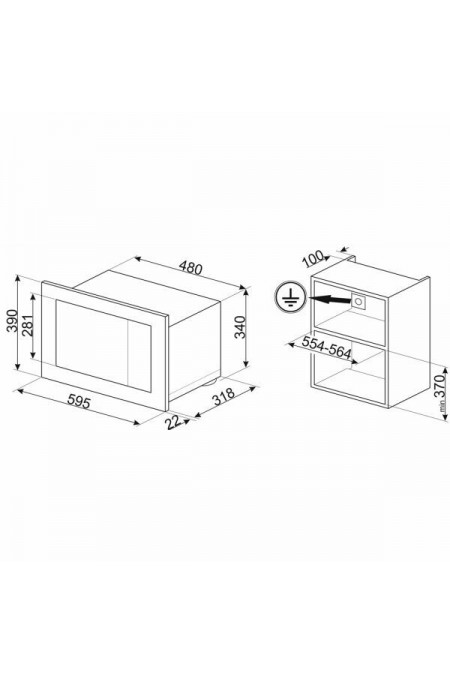 Микроволновая печь встраиваемая Smeg FMI120B3 (черный) 4