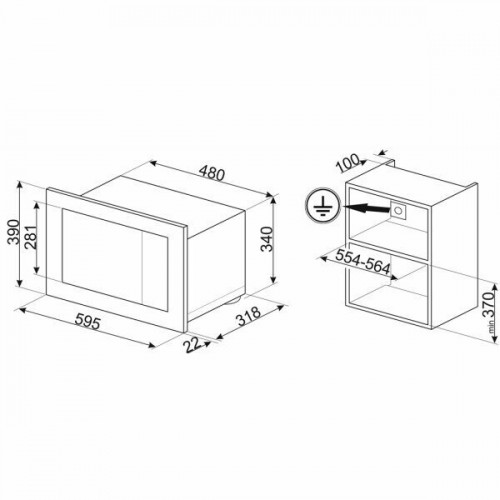 Микроволновая печь встраиваемая Smeg FMI120B3 (черный) 4