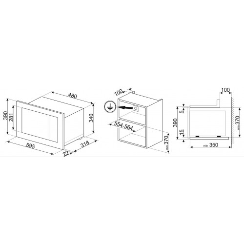 Микроволновая печь встраиваемая Smeg FMI320X2 (серебристый) 3
