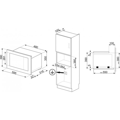 Микроволновая печь встраиваемая Smeg FMI320X2 (серебристый) 4