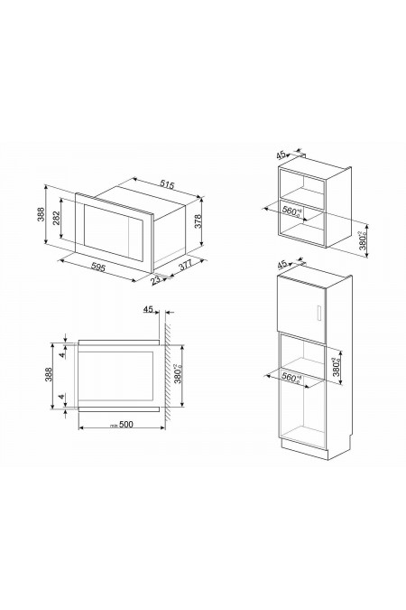 Микроволновая печь встраиваемая Smeg FMI625CN (черный) 2