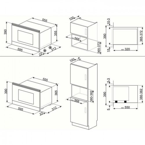 Микроволновая печь встраиваемая Smeg MP122B3 (черный) 6