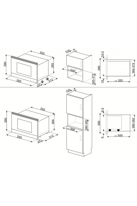 Микроволновая печь встраиваемая SMEG MP722AO (антрацит) 1