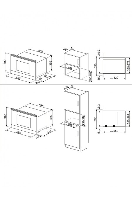 Микроволновая печь встраиваемая Smeg MP822NAO (черный) 1