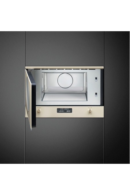 Микроволновая печь встраиваемая Smeg MP822NPO (кремовый/ переключатели латунные) 1