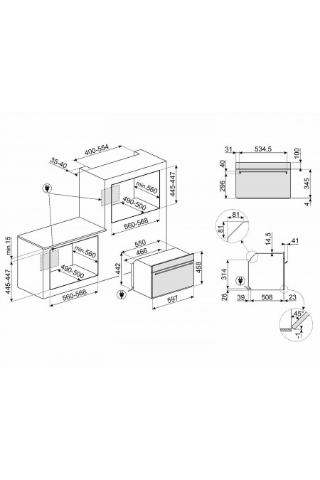 Микроволновая печь встраиваемая Smeg SO4301M0N (черный) 1