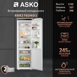 Встраиваемый холодильник ASKO RBR276DND1 (белый)