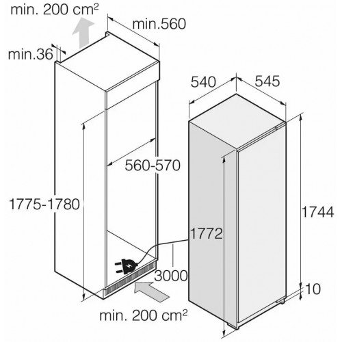 Встраиваемый холодильник ASKO RFB31831EI (белый) 1