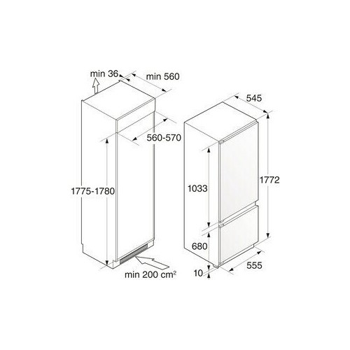 Встраиваемый холодильник ASKO RFN31842I (белый) 1