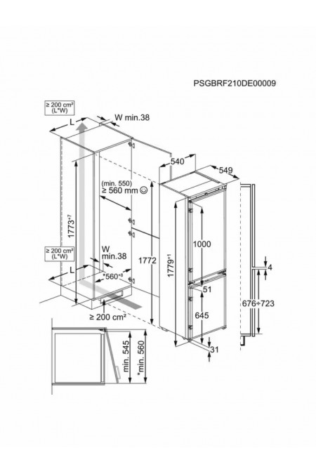 Встраиваемый холодильник ELECTROLUX E7TNGE18S (белый) 1