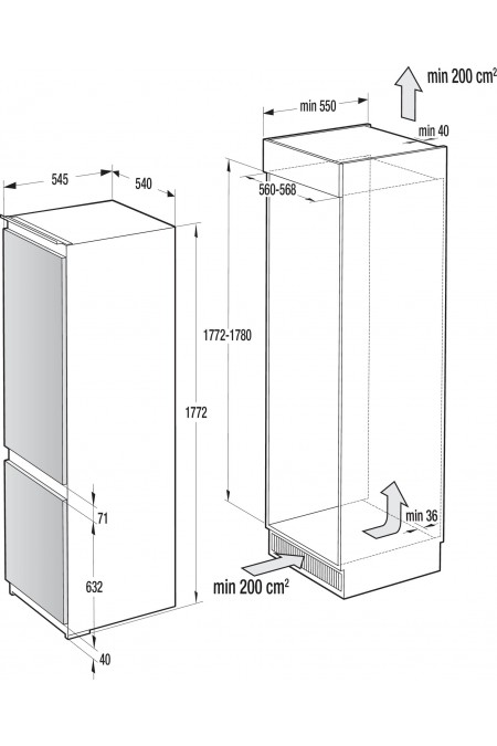 Встраиваемый холодильник Gorenje NRKI4182P1 (белый) 2