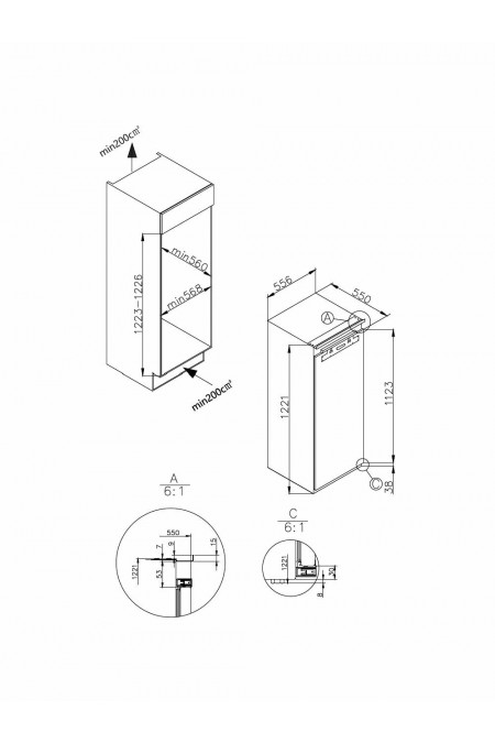 Встраиваемый холодильник Korting KSI 1221 (белый) 4