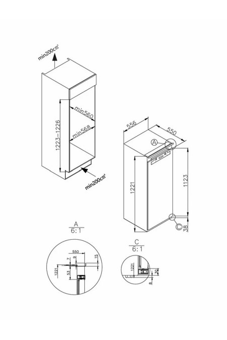 Встраиваемый холодильник Korting KSI 1221 (белый) 9