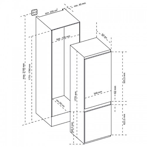 Встраиваемый холодильник Korting KSI 17780 CVNF (белый) 6