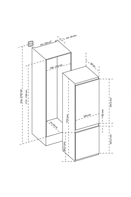Встраиваемый холодильник Korting KSI 17780 CVNF (белый) 7