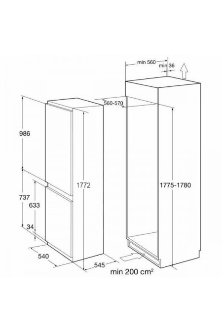 Встраиваемый холодильник Korting KSI 17860 CFL (белый) 9