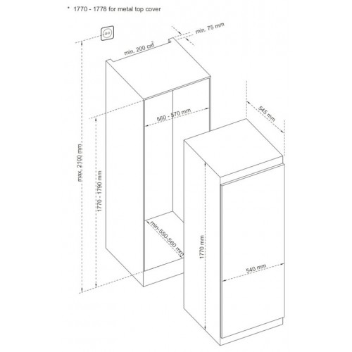 Встраиваемый холодильник Korting KSI 1855 (белый) 1