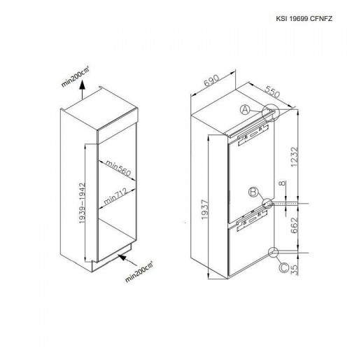 Встраиваемый холодильник Korting KSI 19699 CFNFZ (белый) 9