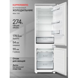 Встраиваемый холодильник Kuppersberg RBN 1761 (белый)
