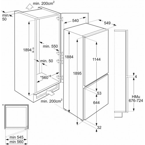Встраиваемый холодильник Smeg C41941F1 (белый) 1