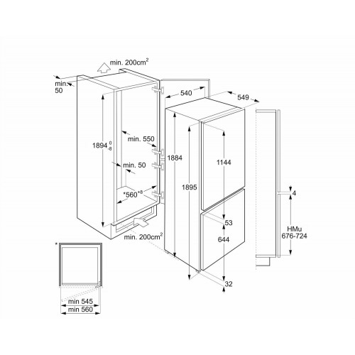 Встраиваемый холодильник Smeg C41941F1 (белый) 3