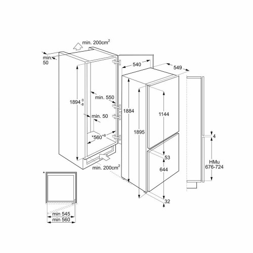 Встраиваемый холодильник Smeg C41941F1 (белый) 4