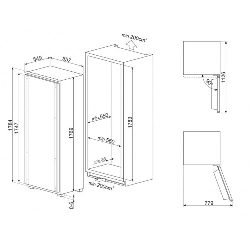 Встраиваемый холодильник SMEG S9L174D1D (белый) 5
