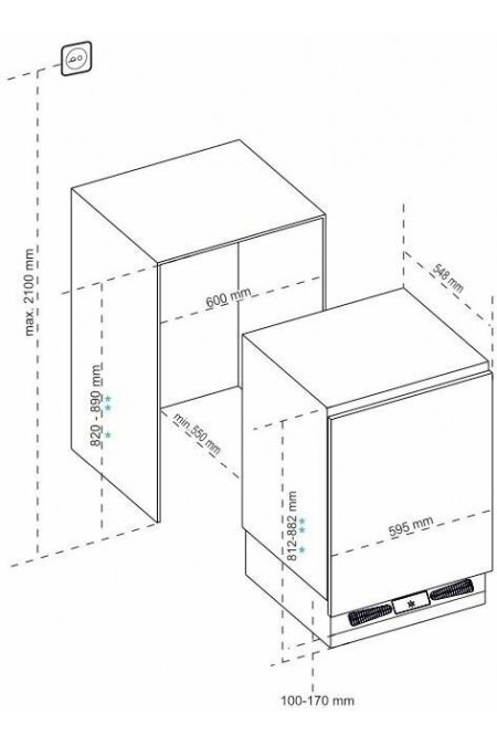 Встраиваемый морозильник KORTING KSI 8189 F (белый) 2