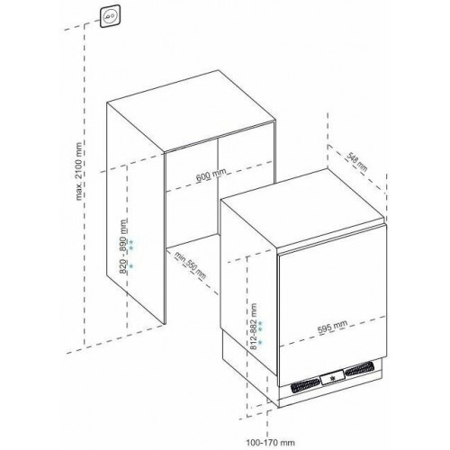Встраиваемый морозильник KORTING KSI 8189 F (белый) 2